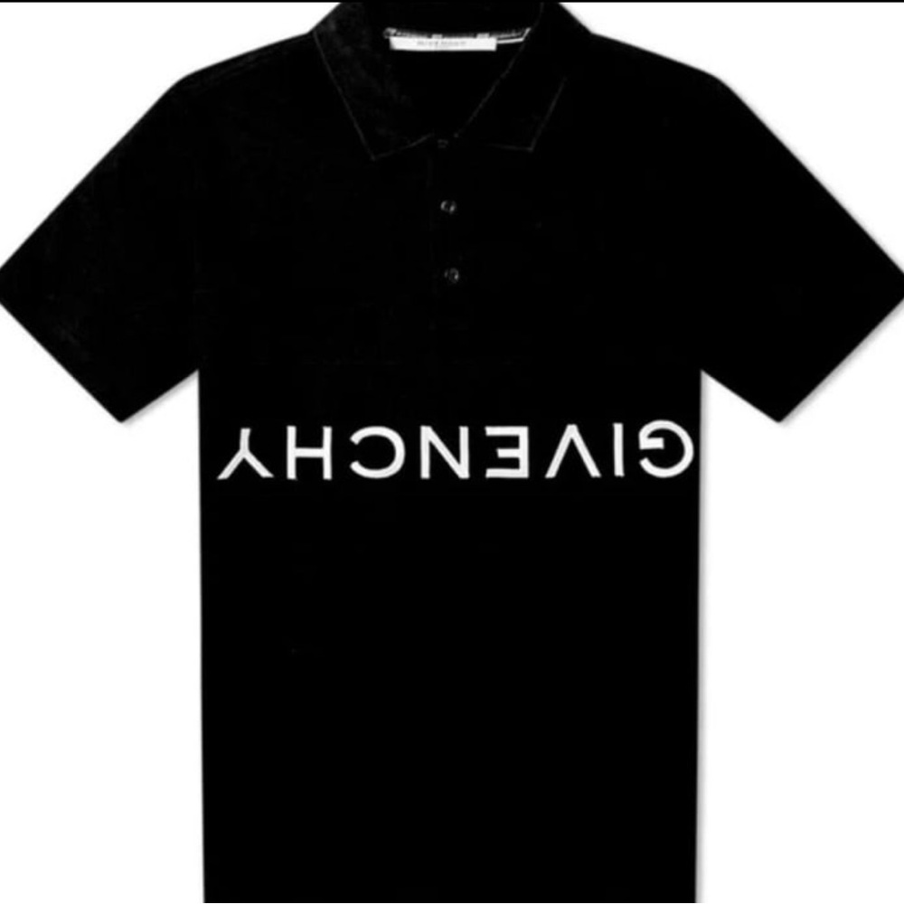 Givenchy Men’s Pique Polo Shirt with Upside down Logo Size L